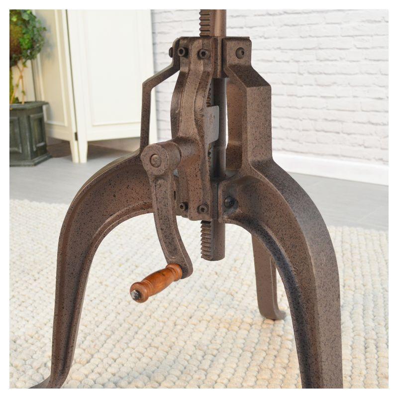 Carolina Living Mundra Adjustable Crank Dining Table: Industrial Style, 30"-36" Height, Metal Frame, Seats 4