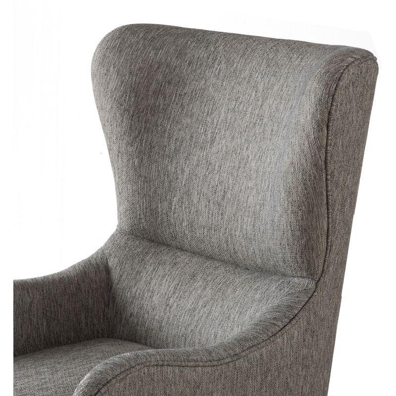 Aria Swoop Upholstered Wing Chair Gray - Madison Park: Comfortable Armchair, Polyester Fabric