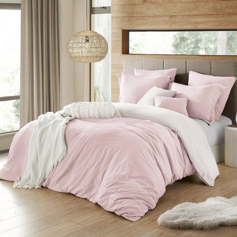 Swift Home Ultra Soft Reversible Crinkle Washed Microfiber Duvet Cover Set