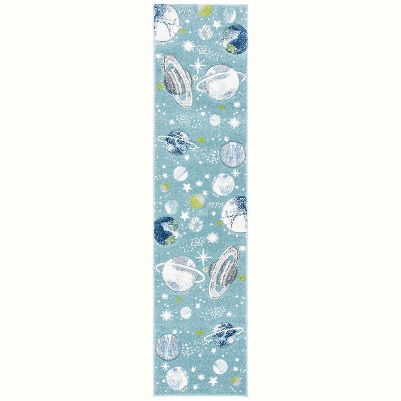 Carousel Kids  CRK103 Loomed Indoor Runner Rug - Teal/Ivory - 2'x8' - Safavieh