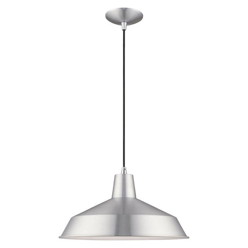 Livex Lighting Metal Shade 1 - Light Chandelier in  Brushed Aluminum