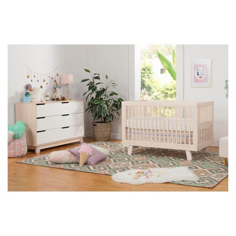 Babyletto Hudson Washed Natural Wood 3-in-1 Convertible Baby Crib with Toddler Bed Conversion Kit