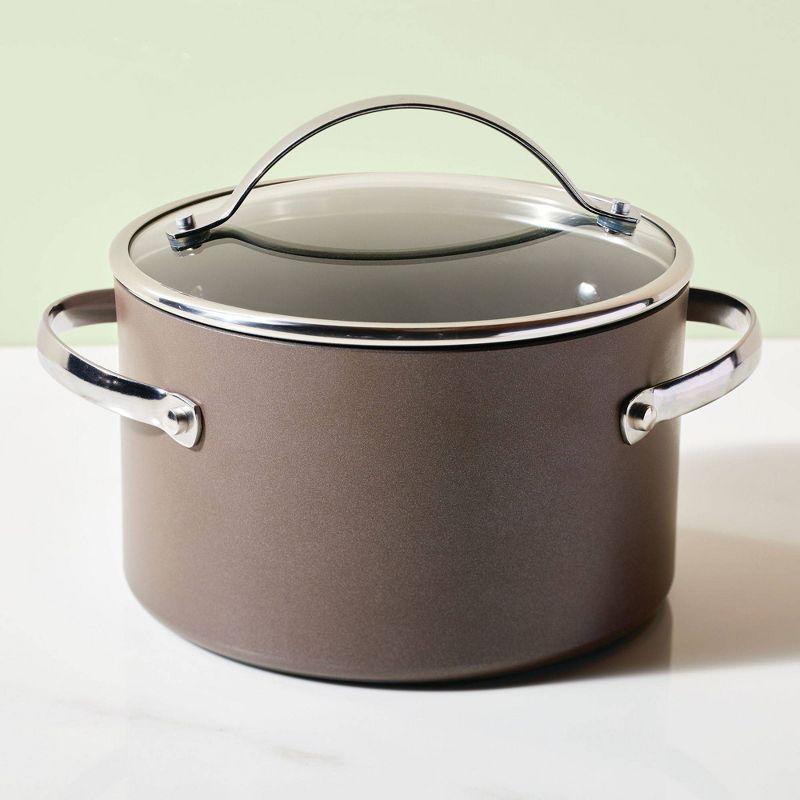 Ayesha Curry Ayesha Curry Professional Hard Anodized Collection Nonstick Stockpot Saucepot with Lid, Charcoal