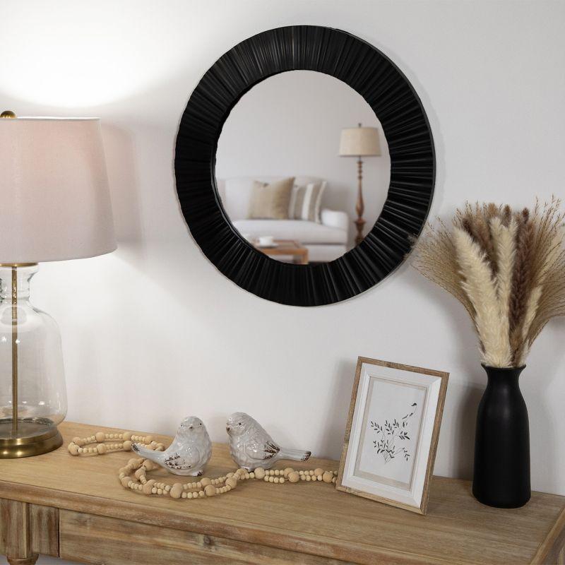 Elegant 20" Contemporary Fluted Round Mirror Wall Decor