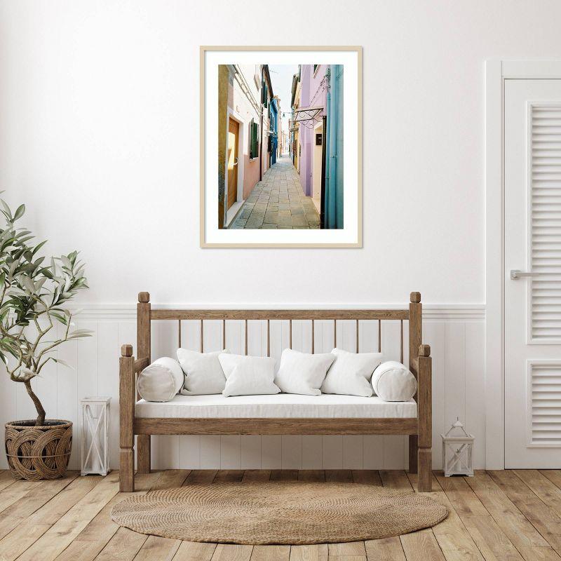 Amanti Art 33"x41" Colorful Alleyway by Justine Milton Wood Framed Wall Art Print