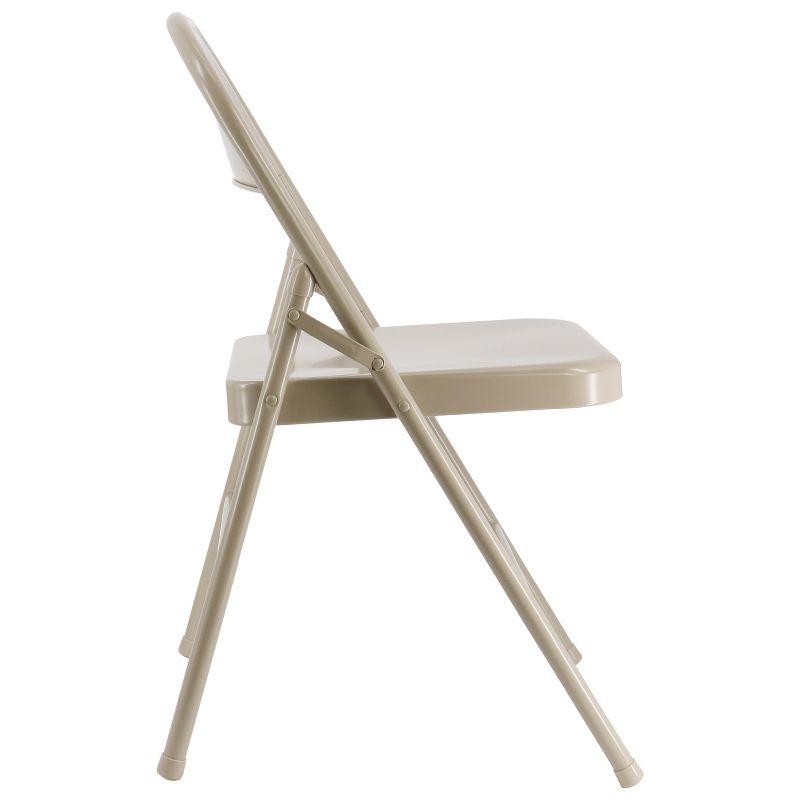 Elama 4 Piece for Indoor and Outdoor Metal Folding Chairs in Beige