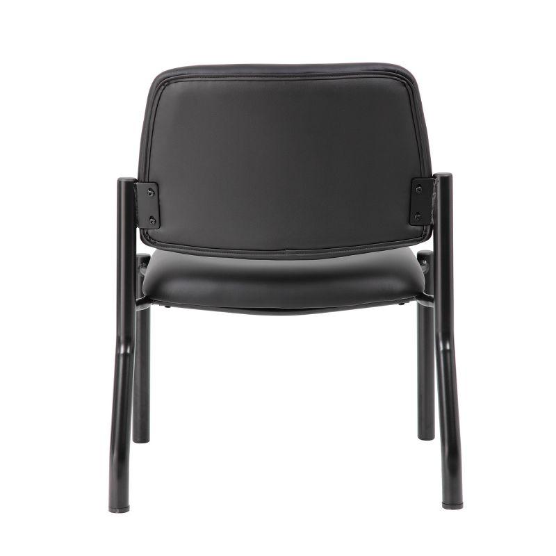 400lbs Weight Capacity Guest Chair Antimicrobial Black - Boss Office Products: Sturdy, Easy Clean, Armless