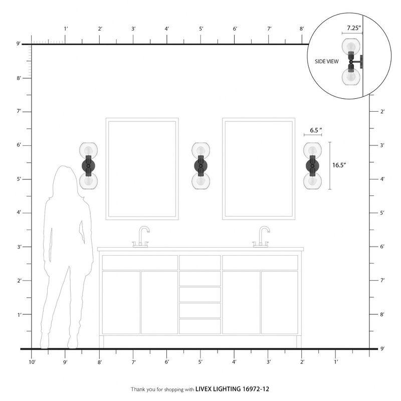 Livex Lighting Downtown 2 - Light Vanity in  Satin Brass