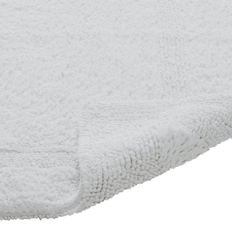 Better Trends Lux 100% Cotton Tufted Solid Reversible Bath Rug 20" x 60" Runner - White