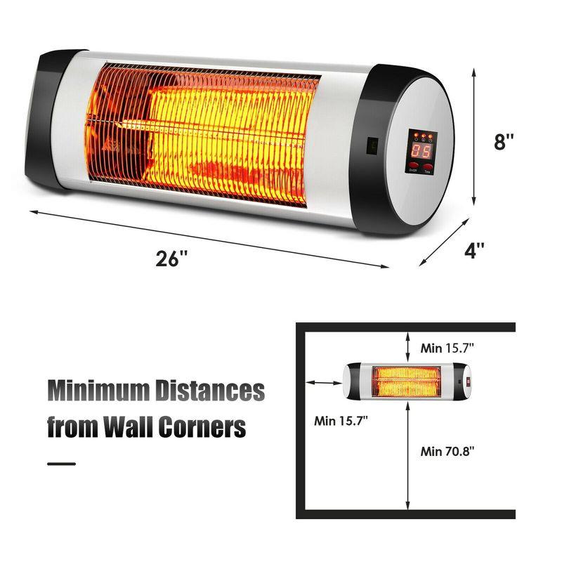 gaomon Wall-Mounted Electric Patio Heater, with 3 Heat Levels(500/1000/1500W)