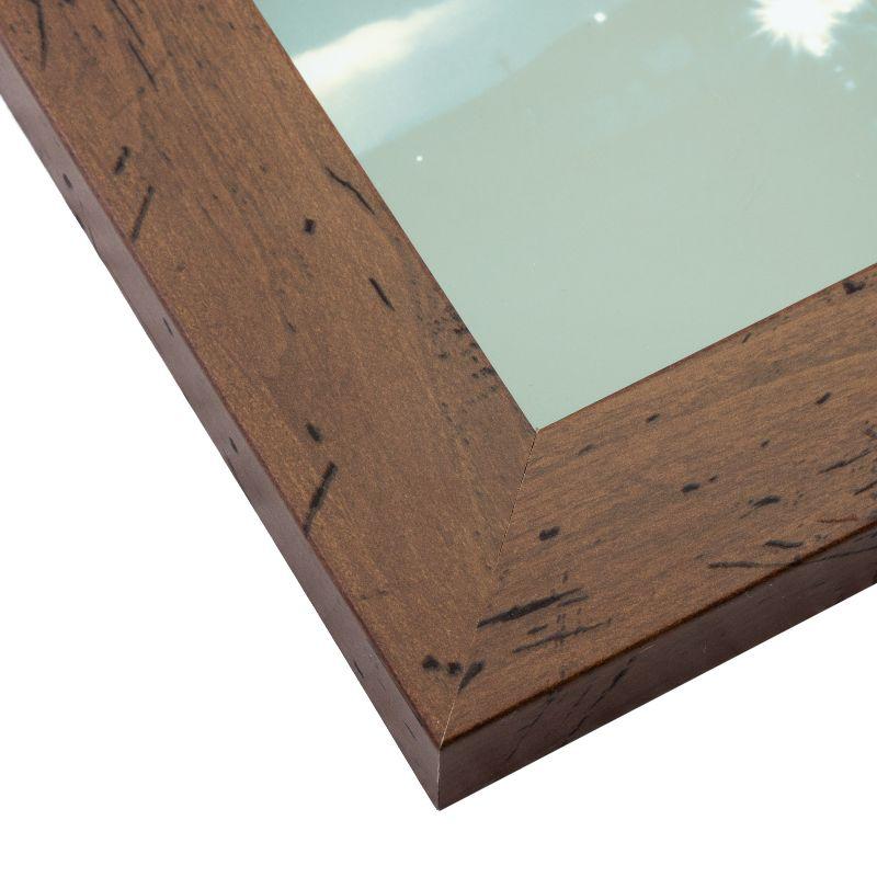 Craig Frames Dark Brown Walnut Rustic Pine Picture Frame, Matted, Set of 4