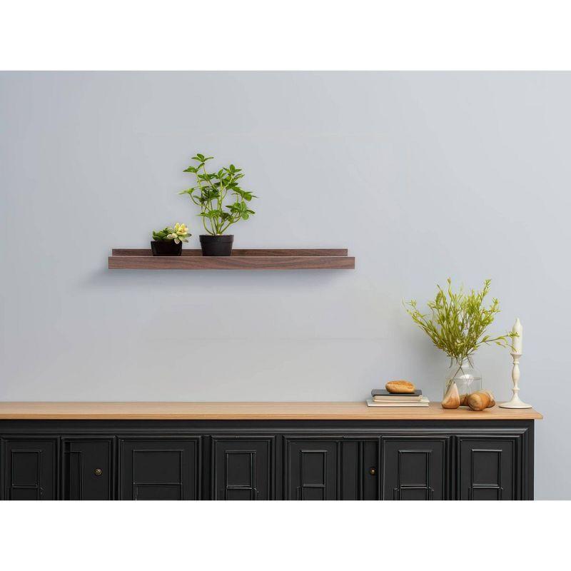 Kiera Grace 23"x4" Wall Shelf Dark Brown: MDF Composite, Rustic Edge Floating, Bedroom & Living Room Decor