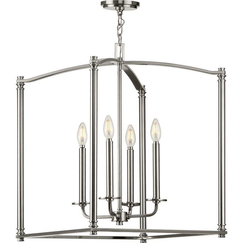 Winslett 25" Matte Black Steel 4-Light Foyer Pendant