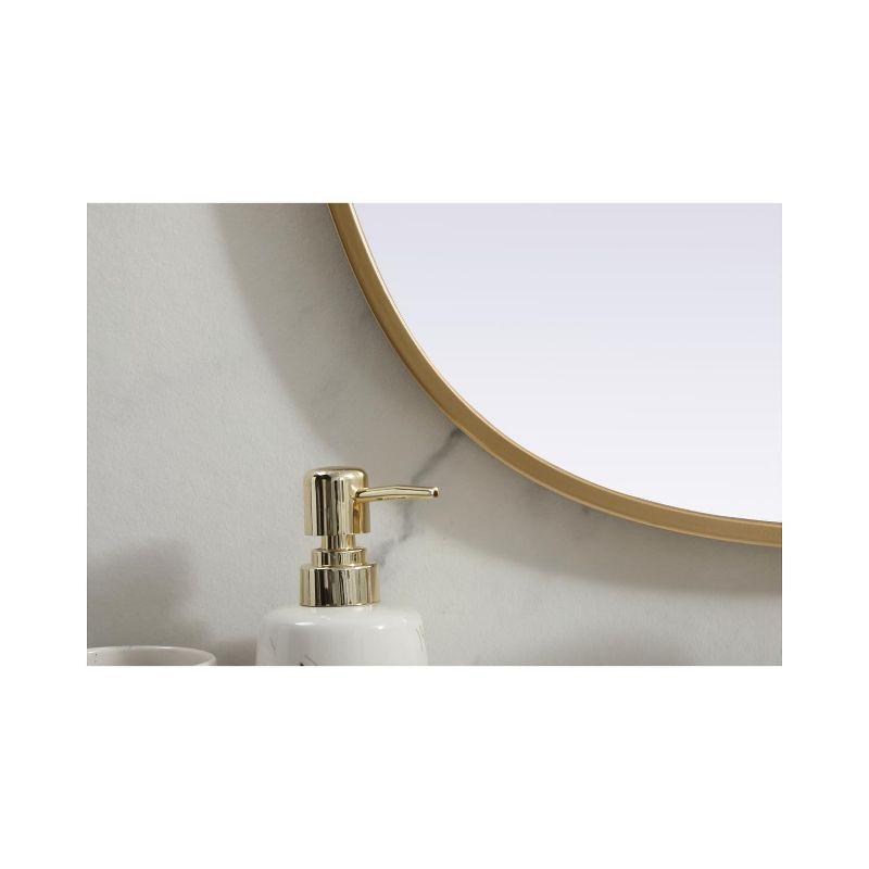 Elegant Lighting Metal Frame Brass Finish Oval Mirror, 20x36 Inch