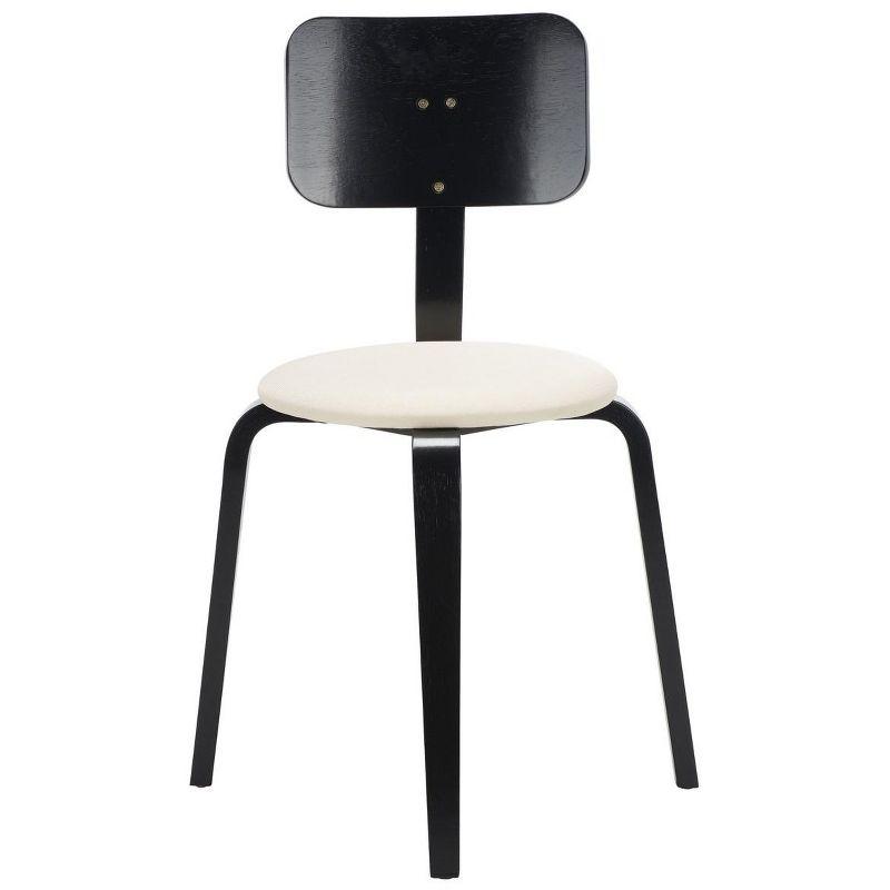 Jo Upholstered Stackable Dining Chair (Set Of 2) - Black/Creme - Safavieh