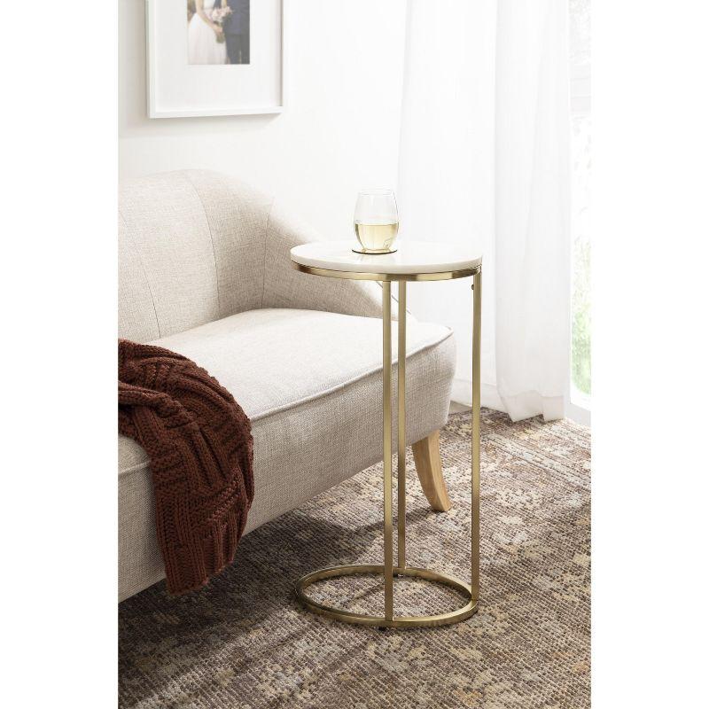 Kate and Laurel Natalli Oval Metal C Table, 14x9x28, Gold