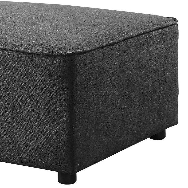 Silvester 29'' Soft Gray Fabric Modular Ottoman