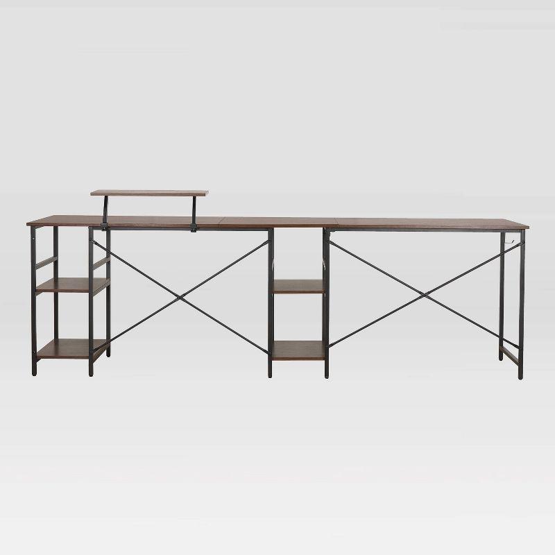 Inbox Zero Techni Mobili L-Shape Industrial Desk With Storage Shelves | Wayfair