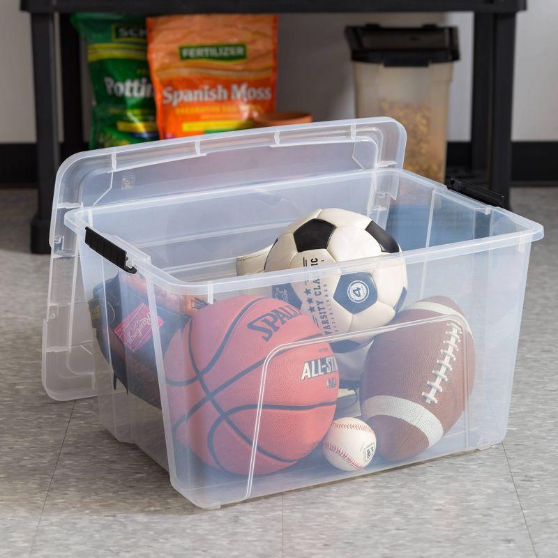 60 Qt./15 Gal. Iris Plastic Storage Boxes with Latching Lids in Clear (Set of 4)