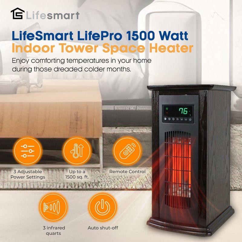 Lifesmart LifeSmart LifePro 1500 Watt 1500 BTU Infrared Quartz Indoor Tower Space Heater