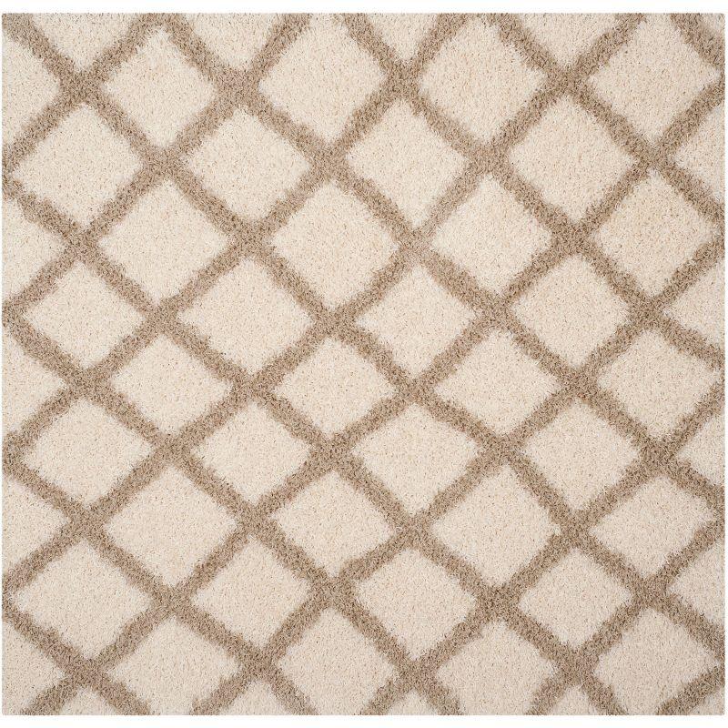 Dallas Shag SGD258 Power Loomed Area Rug - Ivory/Beige - 6'x6' - Safavieh.