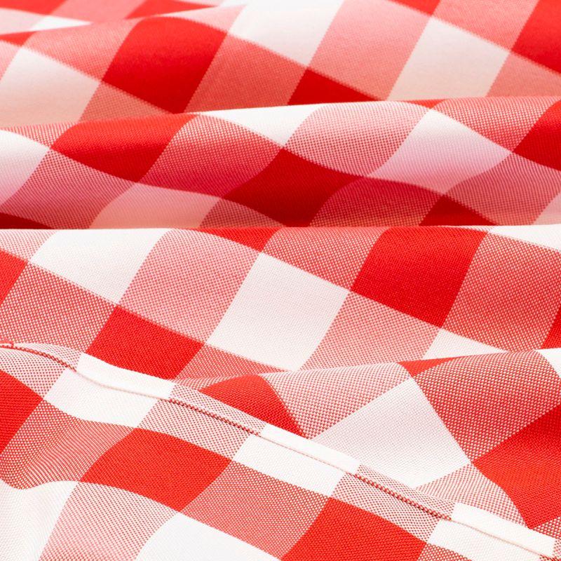 Red and White Gingham Checkered Polyester Tablecloth