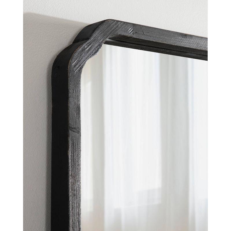 Kate & Laurel All Things Decor 24"x36" Marston Farmhouse Rectangle Wall Mirror Black: Modern Wood Frame, No Assembly Required