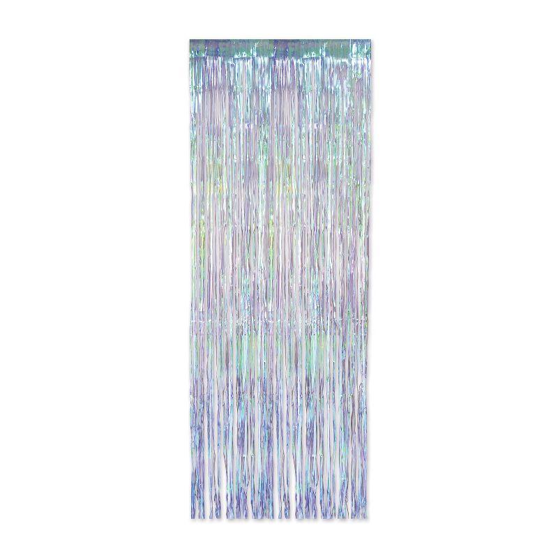 Beistle 1-Ply Iridescent Fringe Curtain, 8' x 3', (1/Pkg) Iridescent