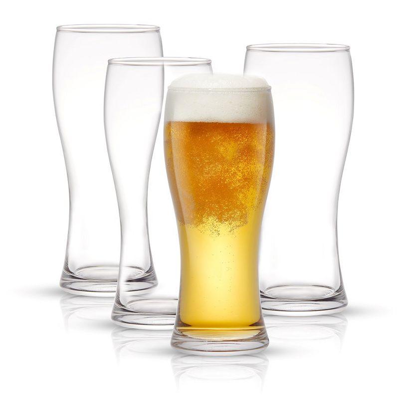 Callen Clear Glass Pilsner Beer Glasses Set of 4