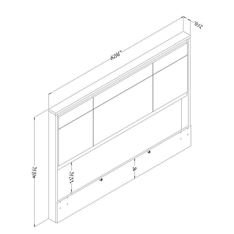 Gravity Headboard - Queen - Gray Maple - South Shore