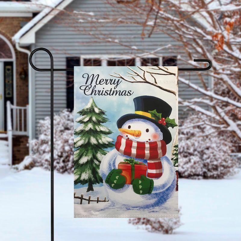 Northlight Merry Christmas and Snowman Outdoor Garden Flag 12.5" x 18"