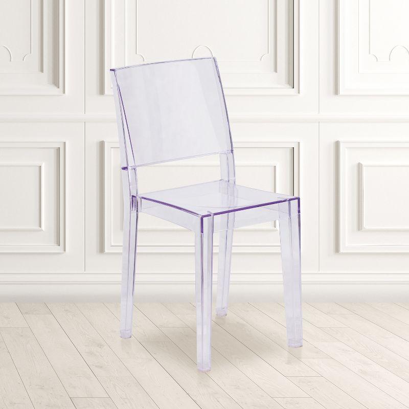 Clear Transparent Armless Polycarbonate Side Chair