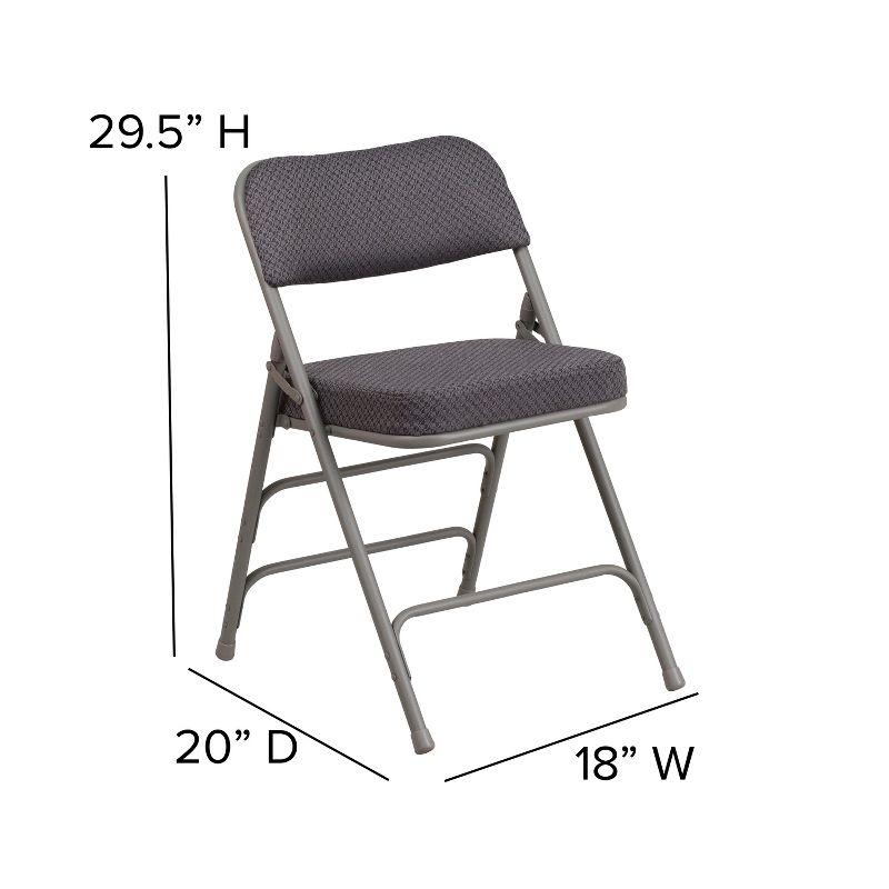 Ultra-Padded Gray Fabric Metal Folding Chair Set