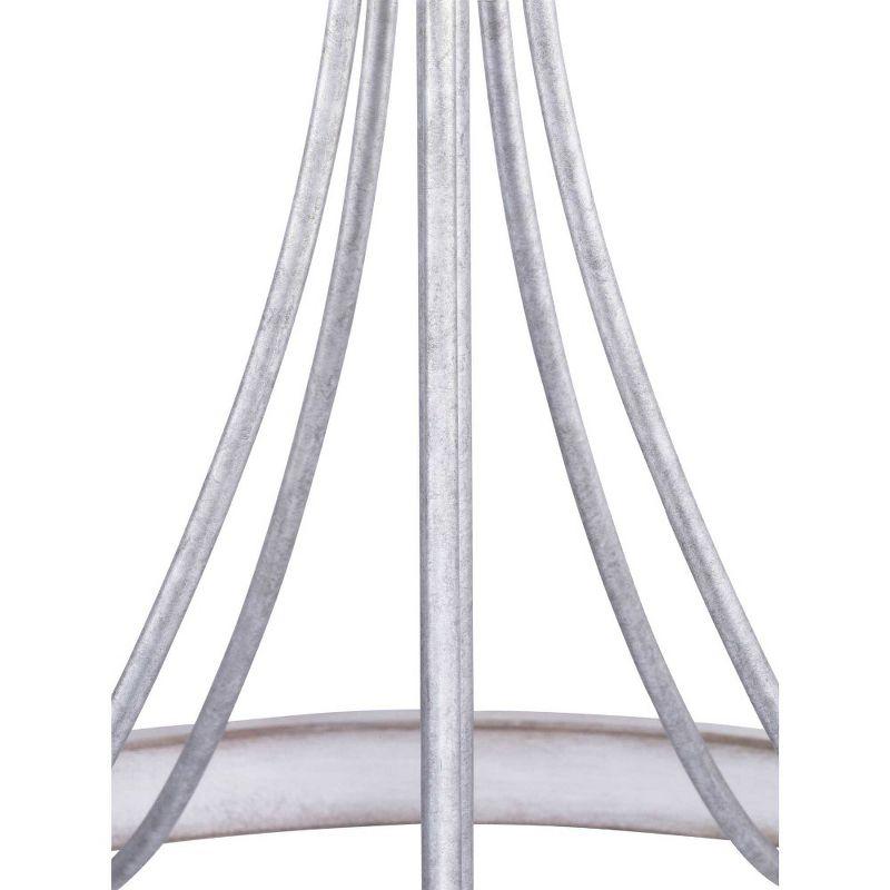 Progress Lighting Gulliver 5-Light Chandelier, Galvanized Finish, Wood Grained Texture Shade