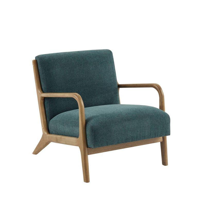 Mid-Century Teal Lounge Chair with Elm Wood Frame