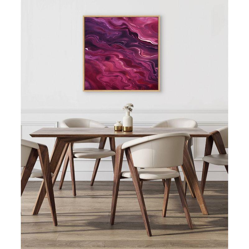 Kate & Laurel All Things Decor 30"x30" Tonal Abstract Purple Plum Framed Canvas by The Creative Bunch Studio Natural