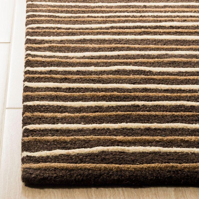 Martha Stewart Hand Drawn Stripe - MSR3619 - Indoor Hand Tufted Accent Rugs - Tilled Soil Brn - 2'6"x4'3"