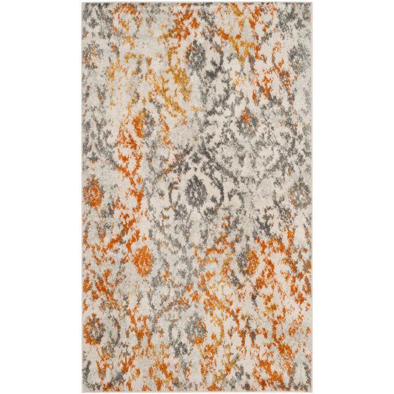 Gray Synthetic Easy-Care Stain-Resistant Area Rug 2'3" x 4'