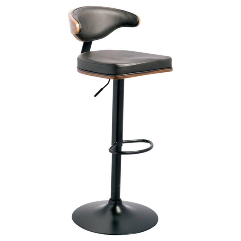 Tall Bellatier Adjustable Height Barstool Black - Signature Design by Ashley: Swivel, Low Back, Metal Frame