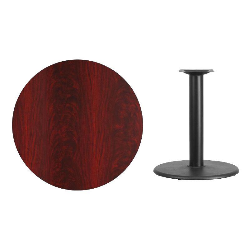 Contemporary 36'' Round Mahogany Laminate Dining Table