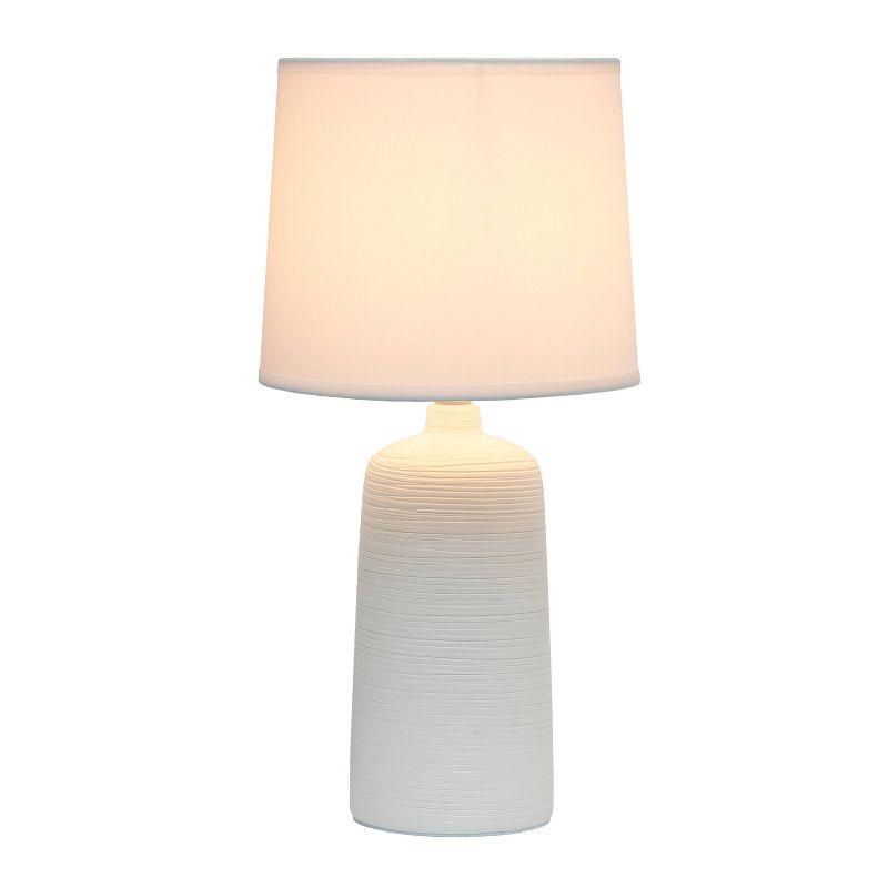 Textured Linear Ceramic Table Lamp - Simple Designs