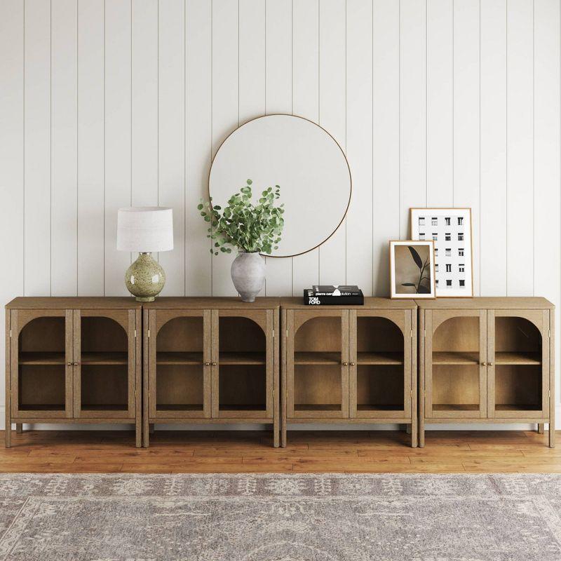 Mason 31'' Light Brown Oak Sideboard with Glass Doors