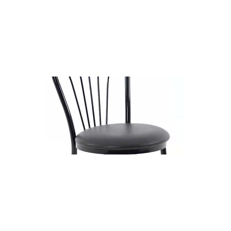 Flash Furniture HERCULES Series Fan Back Metal Chair - Black Vinyl Seat