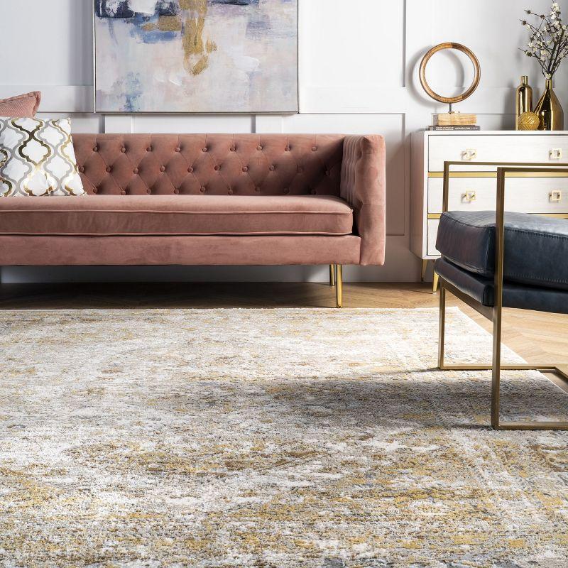 Nuloom Madisson Medallion 5x8 Indoor Area Rug for Living Room Bedroom Dining Room Kitchen, Gold/Ivory