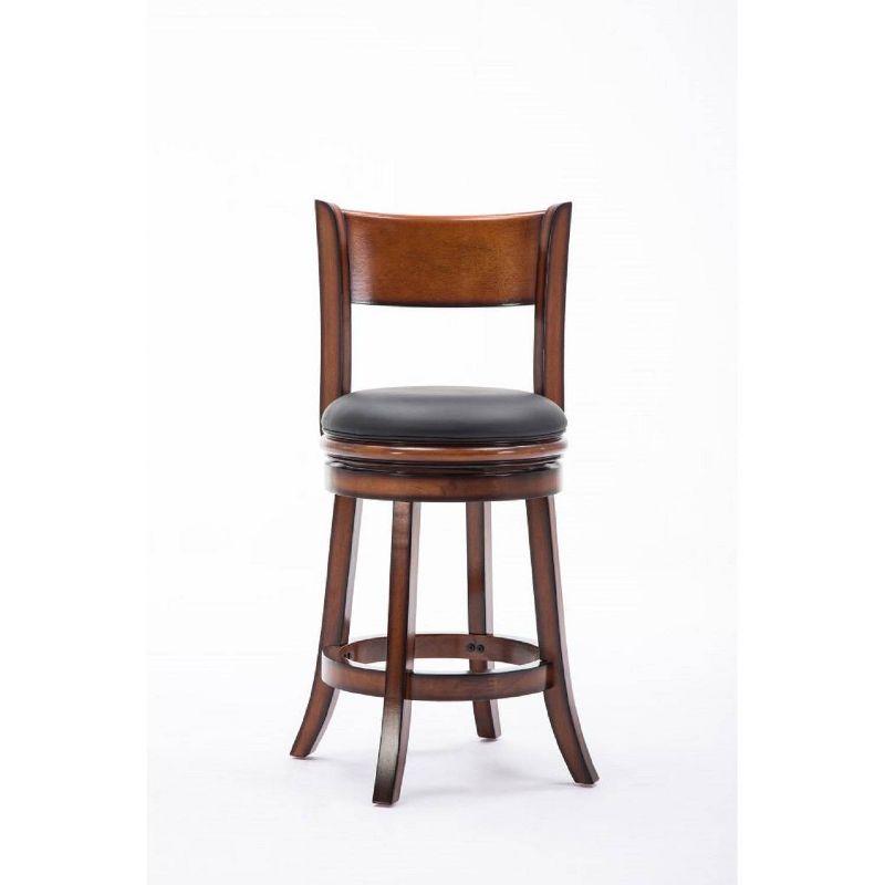 Boraam Industries Palmetto Swivel 24" Counter Height Barstool: Upholstered, Curved Back, Hardwood