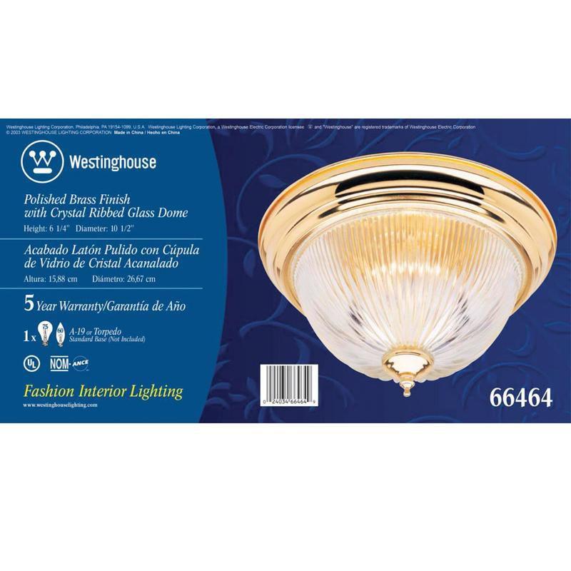 Elegant Brass and Glass 11" Flush Mount Ceiling Light