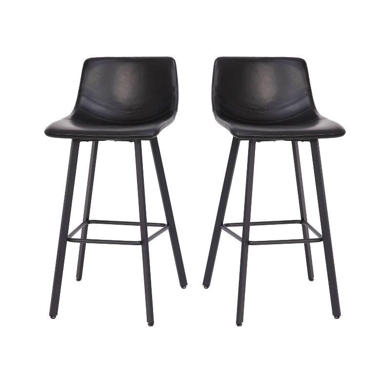 Taylor & Logan Brandy Upholstered Counter Stool with Metal Frame (Set of 2)