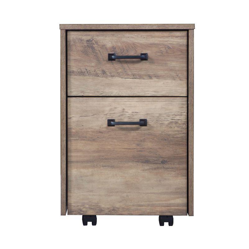 Saint Birch Alaska Mobile File Cabinet, Rustic Oak