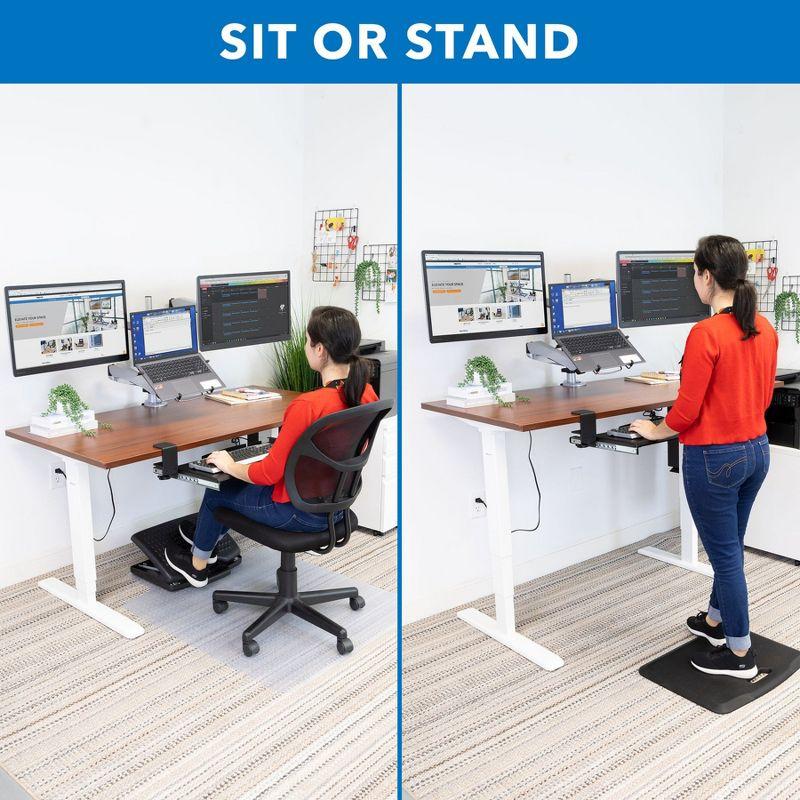 Mount-It! Height Adjustable Hand Crank Sit-Stand Desk Frame w/ Extra-Wide Tabletop | Multiple Colors