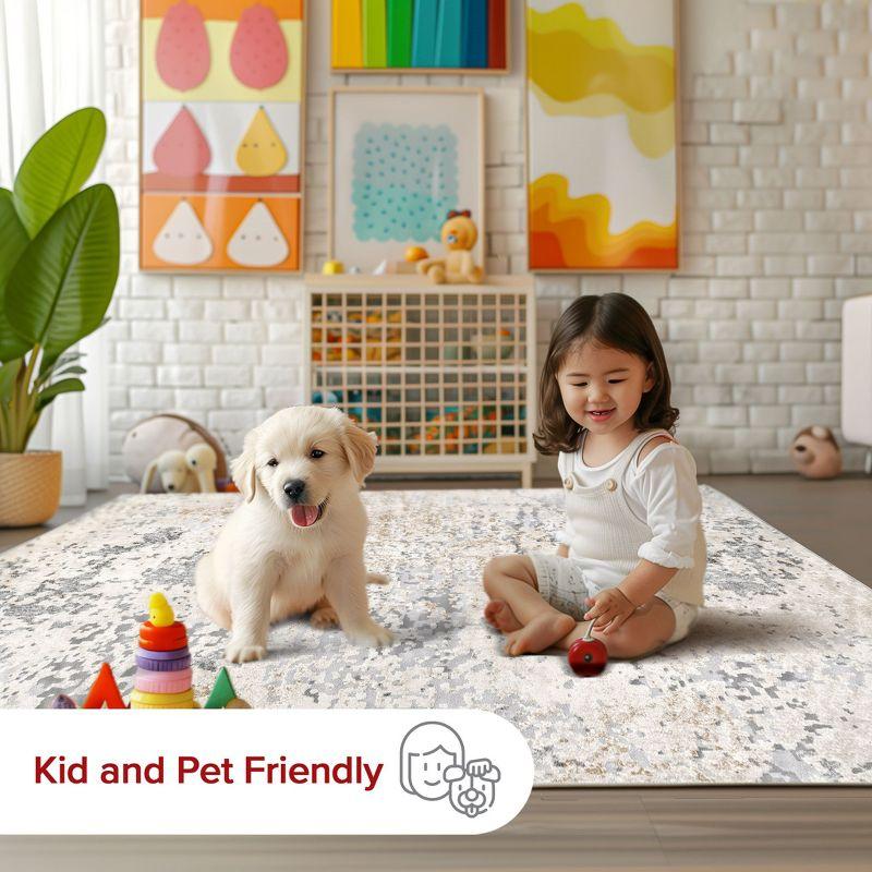 Nuloom Chastin Abstract 6 Square Indoor Area Rug for Living Room Bedroom Dining Room Kitchen, Beige/Grey